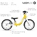 woom GO 1 Balance Bike for Toddlers 18 Months to 3.5 Years Old, 12-Inch Lightweight Bicycle with Handbrake & Steering Limiter for Boys & Girls - Yellow