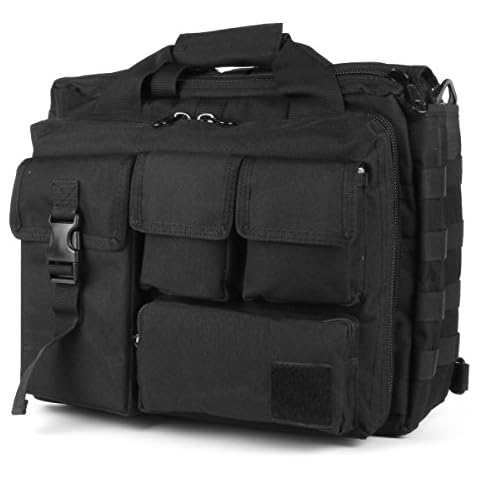 Militärarmee-Jagd-taktische Laptop-Taschen im Freien wasserdichte Nylon-tragbarer Schulter-Beutel-Männer Freizeit-Umhängetasche (Black) Cover