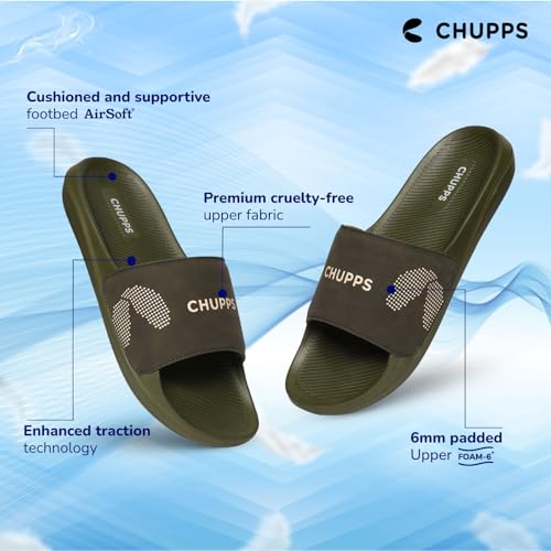 Image of CHUPPS Edge Blue & Grey Drift Orthopedic Slippers | Soft Footpharma Footbed | Breathable Ventilation Holes | Lightweight Flip Flops | Anti-Skid Chappals for Everyday For Mens