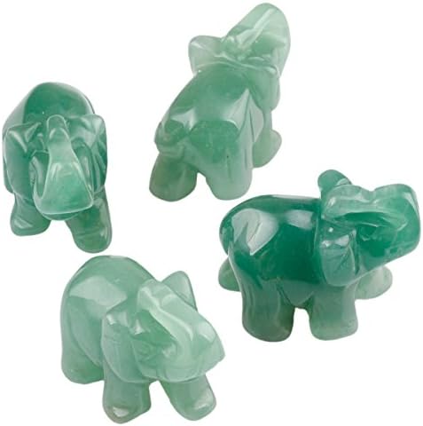 mookaitedecor 5 Pieces Elephant Ornament Figurine,Healing Crystal Energy Gemstone Reiki Statue Home Decor,1.5 Inches