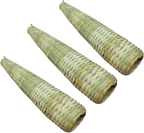 うなぎ筒 竹製 アナゴ 仕掛け 捕獲 かご 捕獲 籠 魚籠 穴子 小魚 仕掛けアウトドア 大きいサイズ 長さ60cm 最大直径10cm大口径 大容量 軽 うなぎ取り 網 頑丈 多機能カニ ドジョウ ザリガニ 川エビ エビ漁具 携帯便利 再利用可能 (3個)