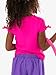 RuffleButts Girls UPF50+ Sun Protected Athletic Active Raglan Bow Shirt - Neon Magenta, 4T
