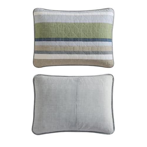 Image of Eddie Bauer - Full /Queen Quilt Set, Cotton Reversible Bedding Set with Matching Shams, Lightweight Home Decor for All Seasons (Salmon Ladder Beige, Full /Queen)