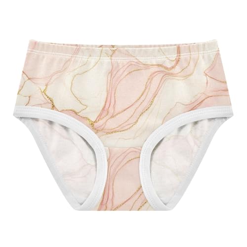 Cotton Girls Underwear Toddlers Elegant Pink Marble Gold Veins Girl Panties Cute Funny Kids Briefs Undies 2t