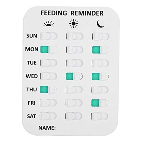 Dog Feeding Reminder Magnetic Reminder Sticker Daily Indication Pet Feeding Chart Chart 3 Times A Day Reminder for Your Puppy Dog Cat(White) Cover