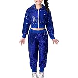 ★ Cierre de cremallera frontal de manga larga, diseño de forro, cómodo de llevar. La ropa tiene lentejuelas brillantes que te hacen la estrella más deslumbrante cuando bailas.