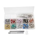 FRCOLOR 300セット 内径属ハトメキット 色彩色アイレットボタン 点取り付け工具付き 靴 衣類 クラフト用パンチツール