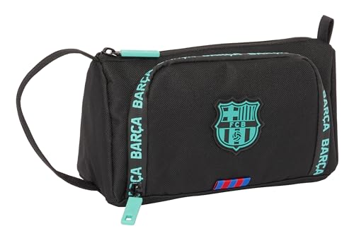Trousse F.C. Barcelone Safta noire avec poche amovible pour écolier