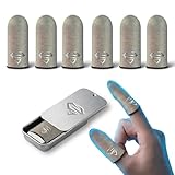 Ultra-Thin Silver Fiber Gaming Finger Sleeves - Breathable, Sweatproof, Seamless Fit with 0.15mm Precision for Enhanced Touchscreen Sensitivity, Anti-Slip Design, and All-Season Comfort