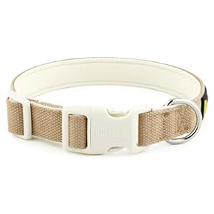 Plutus Pet Cotton Dog Collar, Heavy Duty Collar with Soft Padding, Adjustable and Comfortable for Small Medium and Large Dogs, Beige, S