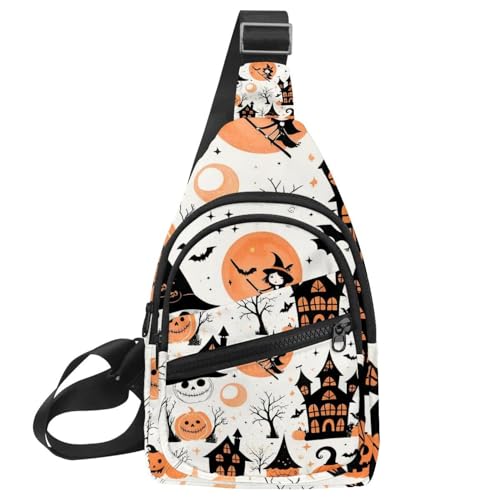 Sac à bandoulière Happy Halloween femme et homme, grand sac banane et sac à main multicolore