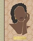 Black woman journal notebook,150 Lined Pages to write in 8x10, african american journals for women, Tan Brown, Flower, Floral, black girl magic, Gifts, stocking Stuffer