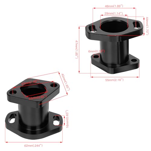 Image of FVRITO Performance Racing Intake Pipe Inlet Manifold Compatible with Predator 212cc ct200u GX160 GX200 6.5HP OHV Chinese 196cc clone Engines Mini Bike Go Kart Black
