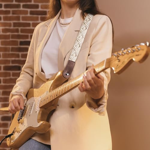 Mkono JJJJ0114 Guitar Strap, Adjustable Boho Woven Cotton Straps thumb #8