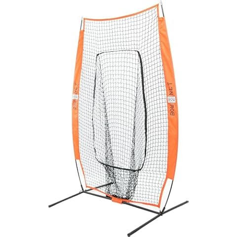 Bownet in-Fielder's 7' x 7' Baseball Softball Training Net - for Developing Fielding Techniques - Resilient - Portable - Easy to Setup - NET ONLY, Black Cover
