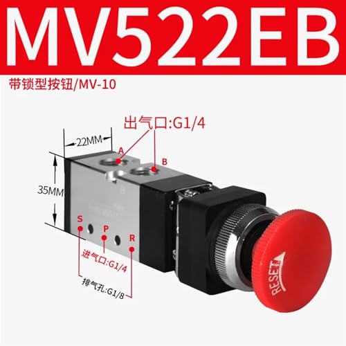 Vanne de commande à interrupteur pneumatique MV522EB pour vérins d'atelier - 3