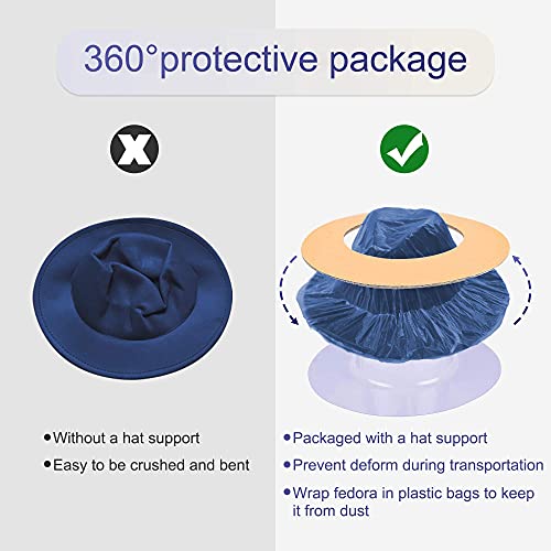 Wide Brim Fedora Hats For Women And Men Classic Felt Panama Hat Men's Two Tone Dress Hat With Belt Buckle #TOP3