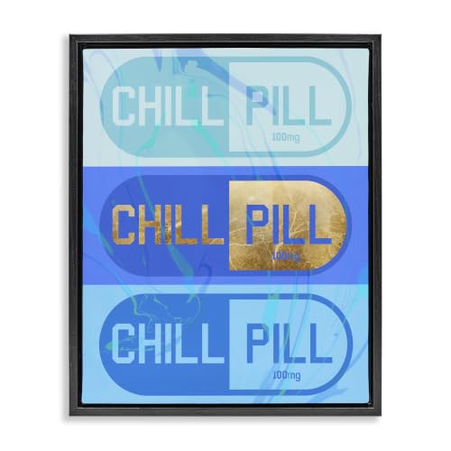 Blue Glam Chill Pill Comic, 24 x 30 Inch Canvas in Floater Frame