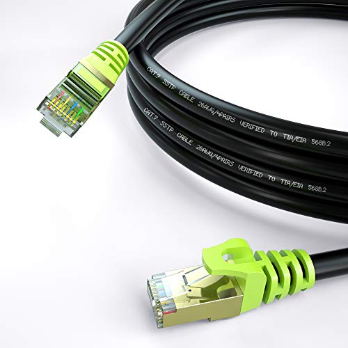Outdoor Cat 7 Ethernet Cable 300Ft, 26Awg Heavy-Duty Cat7 Networking Cord Patch Cable Rj45 Transmission Speed 10Gbpstransmission Bandwidth 600Mhz Lan Wire Cable Sftp Waterproof Direct Burial #TOP2