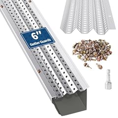 GarveeTech Gutter Guard, Leaf Guards for Gutters, 6 Inch Width, 67 PCS 200 Feet Total Length, 0.275'' Hole Diameter & 0.02'' Thick Fits Any Roof or Gutter Type, Gutter Guards 6 Inch