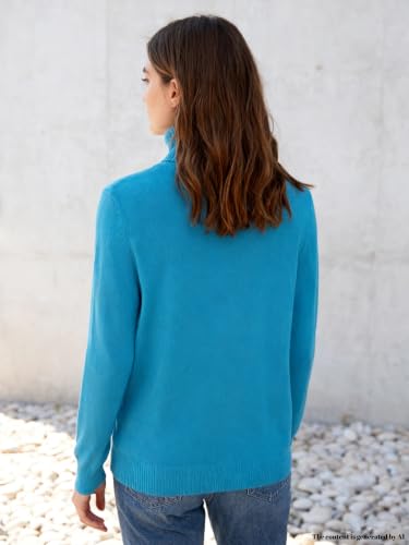 Image of SANGTREE Women's Turtleneck Sweaters Long Sleeve Pullover Tops | Breathable and Lightweight Fall Winter Fashion Outfit.Perfect for Daily,Office,Vacations,Holiday,Family Gatherings Etc.