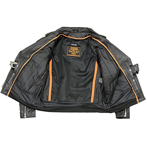 Milwaukee Leather Lkl2701 Ladies Black Classic Police Style Leather Jacket - Medium #TOP4