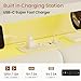 ADORNEVE Lift Up Storage Queen Bed Frame with LED Lights, Hidden Storage Headboard and Charging Station, Upholstered Platform Bed, LED Bed with Hydraulic, No Box Spring Needed, Creamy White