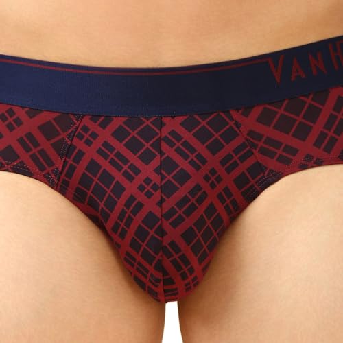 Image of Van Heusen Men Regular Fit 4 Way Stretch Body Defining Fit Allover Print Briefs - Available in Pack of 1 & 2