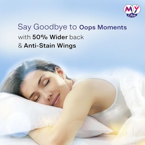 Image of Joyful Sanitary Napkins for Women | Cotton Soft, Super Absorbent, Odour & Rash Free, Leak-Proof Pad for Heavy Flow, Overnight Protection & Travel, Regular, 54 pads, Pack of 3