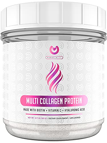 Multi Collagen Peptides Powder â€“ #1 Dissolving Collagen Powder Type I,II,III,V & X with Biotin & Vitamin C â€“ Anti-Aging, Healthy Hair, Skin & Nails - Keto & Paleo Friendly Protein - Unflavored