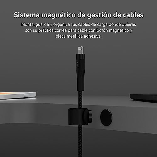 Cable Lightning Belkin BoostCharge Pro Flex de 1m trenzado negro para carga de iPhone y iPad 5