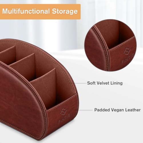 Image of FINTIE Remote Control Holder with 5 Compartments Vegan Leather