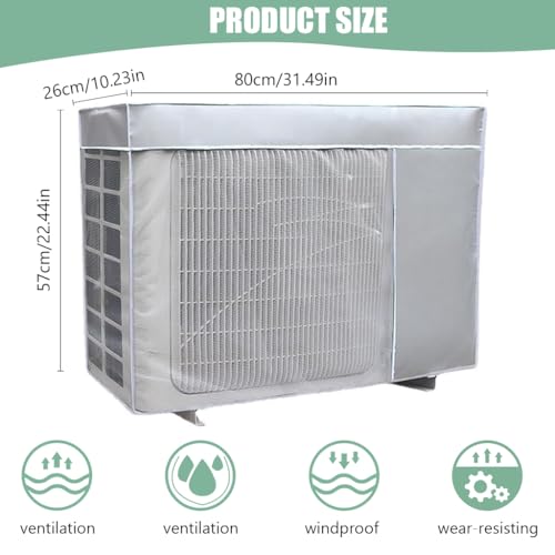 Image of HASTHIP Oxford Cloth AC Cover 1.5 Ton,1.5P Waterproof AC Condenser Unit Cover For Outside Units Insulated AC Cover With Sun Protection,Dust-Proof Window AC Protection Cover(1Pcs)