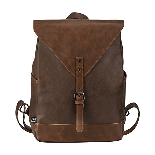 Vintage Rucksack, P.KU.VDSL Retro PU-Leder Rucksack, Wanderrucksack Damen Herren Schultertasche Laptop Rucksack Schulrucksack Uni rucksack Für Camping Reise Schule und iPhone, iPad und Samsung Tablet