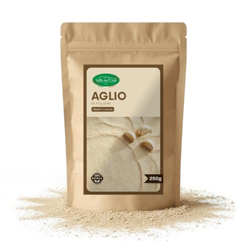 Valle del Crati Aglio in Polvere 250g | Aroma Intenso e Naturale | 100% Puro e Senza Additivi | Ideale per Carne, Pesce, Verdure, Salse e Marinature