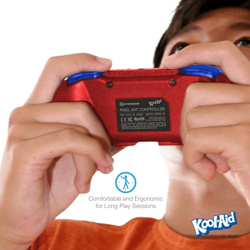 Image of Hyperkin Limited Edition Official Kool-Aid Pixel Art Bluetooth Controller - Officially Licensed - For Nintendo Switch, PC, Mac, Android, iOS (Oh Yeah)