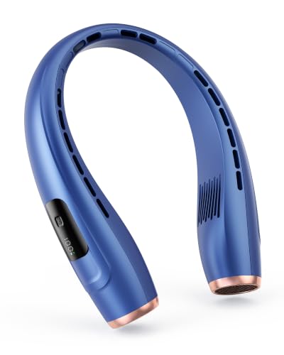 Peiyuu Neck Fan, Personal Fan with LED Indicator, USB-C Charging, Long-Lasting 4000mAh Battery, Hands Free Bladeless Fan with 3 Adjustable Speeds & Ultra-Quiet, Ideal for Home, Travel & Outdoor