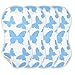 tplaotee Fashion Blue Butterfly White Cotton Baby Muslin Burp Cloths Breathable washcloths for Babies boy and Girl 22x11in