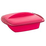 Mastrad A68910 Silicone Square Steam Cooker 42 Ounce (Raspberry)