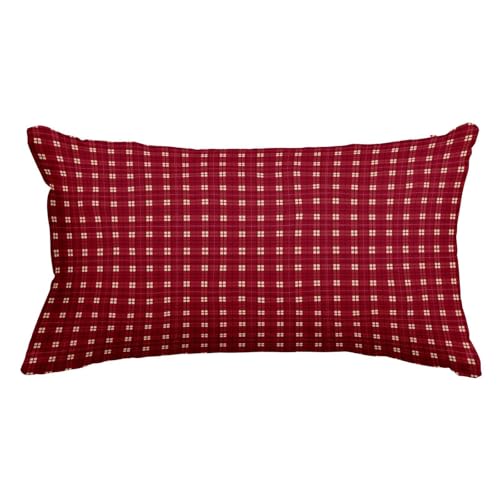 EHOMERY Rectangular Funda Almohada Algodon de Cojín Impermeable Textura Enrejada Seda, Larga Fundas Microfibra Vibrante Sedoso Y Lujoso, 30x50cm