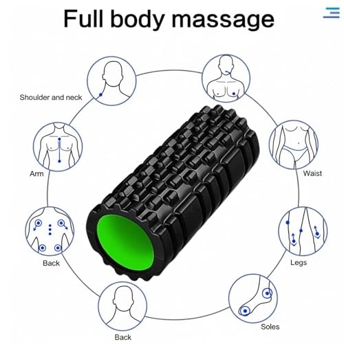 Image of PulGos Green Foam Roller 1 pack for Deep Tissue Massage | High-Density Acupressure Roller for Muscle Recovery, Back & Leg Pain Relief | Ideal for Yoga, Stretching, Home Workouts & Outdoor Use