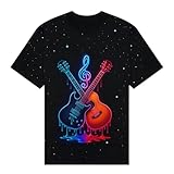 Blankora Kids Guitar Drip T-Shirt Gift Neon Music Shirt for Boys Girls Youth, Standout Style for Music Lovers and Festivals