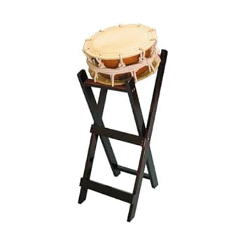 【昭和レトロ】締太鼓 中型 35cm Amazon | 締太鼓35cm(ひも締め・くりぬき胴) 立台座セット