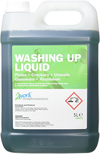 2WORK Washing Up Liquid, 5 Litre, Green, Pack of 1