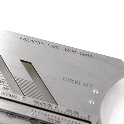 Calibrador de soldadura ajustable para medición de longitud de pata y garganta en cordones de soldadura, acero inoxidable, lectura estándar miniatura 3