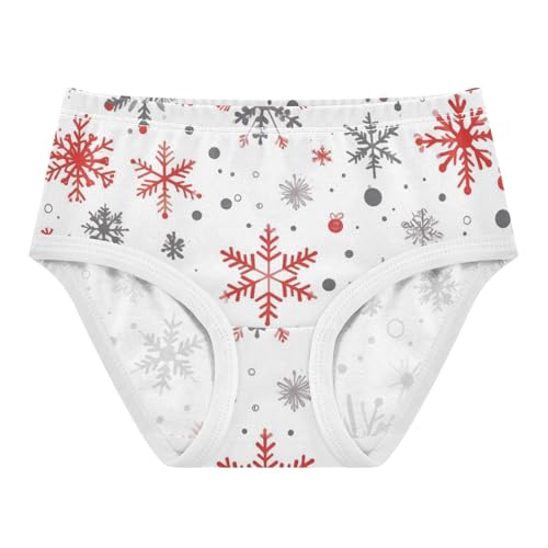 Christmas Snowflake 1-piecing Hip Design Girls' Panties Briefs Underwear for Toddler in Sizes 2T,3T, 4T, 5T, 6Y and 8Y