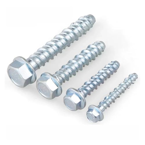 50個入りセルフタッピングねじセット 六角アンカーボルト コンクリートセメント&拡張釘用 M6/M8 セルフカッティングねじキット(M8x60)