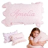 Personalized Embroidered Muslin Toddler Pillowcase with Name, Custom 100% Cotton Ruffle Edge Baby Pillows Cover, Monogram Soft Pillow Case 12