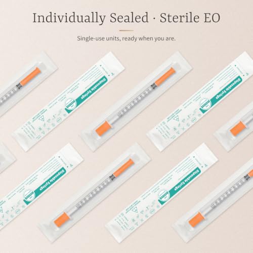 1ml 31G 5/16" (8mm), Individually Wrapped 30 Pack | Leak-Proof Design, Bold Scale in 100 units, Smooth Glide with End Stopper, Disposable Individual Package, For Home/Lab/Glue - image 6