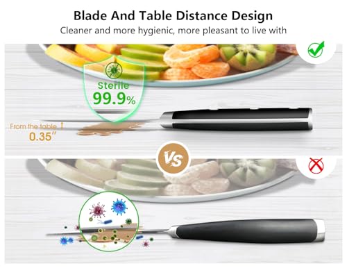 Image of CoquusAid Paring Knife Set, 2PCS Small Kitchen Knives, Black | 3.8 inch Fruit and 2.75 inch Bird Beak Peeling Knife, Sharp Premium Germany Stainless Steel Ergonomic Handle, Elegant Ideal for Gift